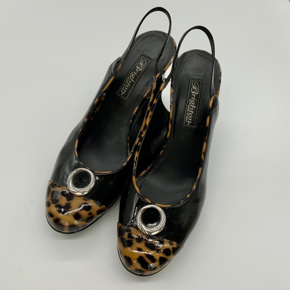 Brighton “Babs” Leopard Cap Toe Slingback